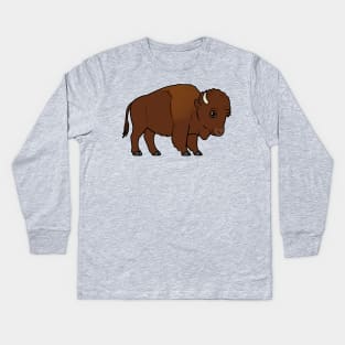 Cute Bison Cartoon Kids Long Sleeve T-Shirt